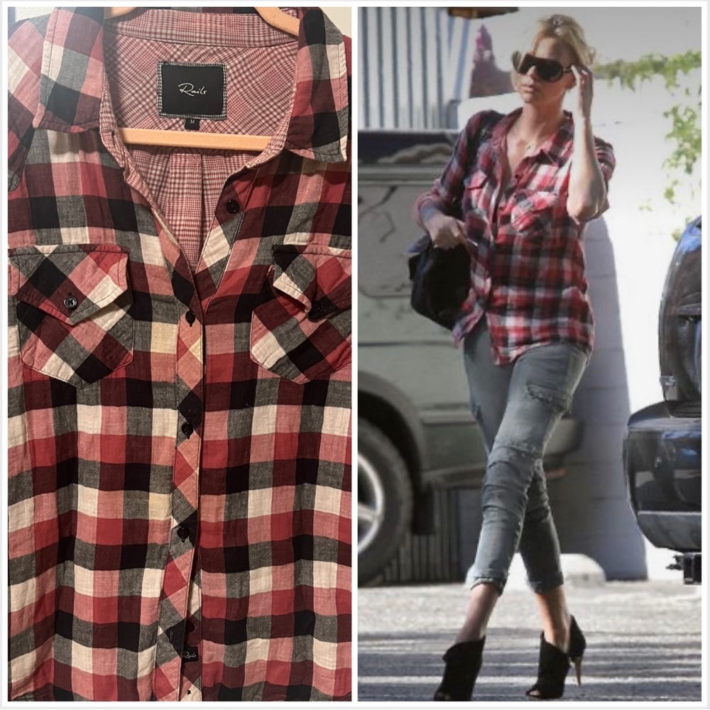 Rails Kendra in Red & Grey, Size Medium